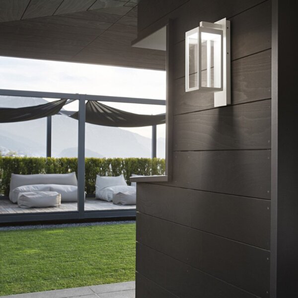 Applique moderno gea led ges770c led 3000 ip65 alluminio vetro bianco - Gea Led