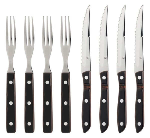 Posate nere e argentate in acciaio inox 8 pz Old Farmer Classic – Gense