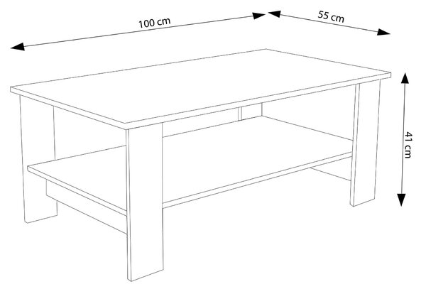 BERRY - tavolino da salotto moderno cm 100 x 55 x 41 h