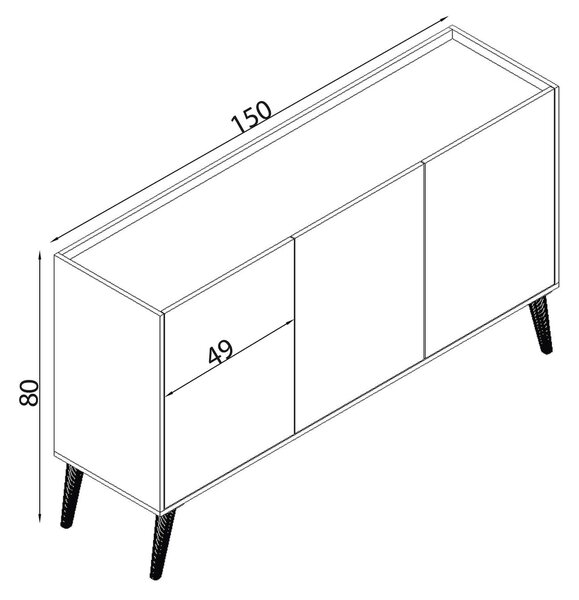 BJORN - madia di design con 3 ante