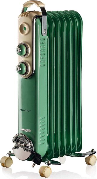 Ariete Radiatore Termosifone Elettrico ad Olio Stufa Portatile 7 Elementi Potenza 1500 Watt colore Verde - 00B083704AR0