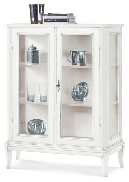 JASMINE - credenza con vetrina in legno massello cm 96 x 36 x 116 h