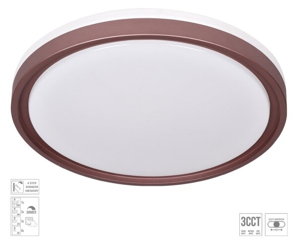 Prezent 71344-LED plafoniera dimmerabile FLOREN LED/30W/230V 3000/4000/6500K marrone