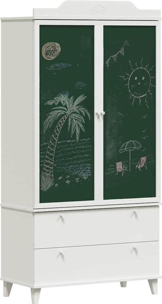VidaXL Armadio lavagna con anta ROROS Bianco 90 x 45 x 180 cm
