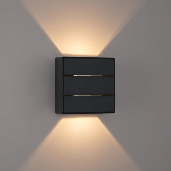 Brilagi - Lampada da parete LED per esterni DOUBLERAY LINE LED/6W/230V nero IP54
