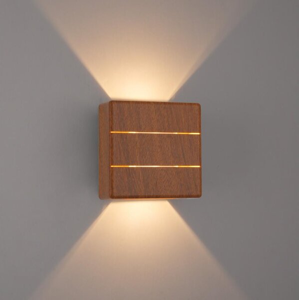 Brilagi - Applique LED da esterno DOUBLERAY LINE LED/6W/230V, finitura effetto legno, IP54