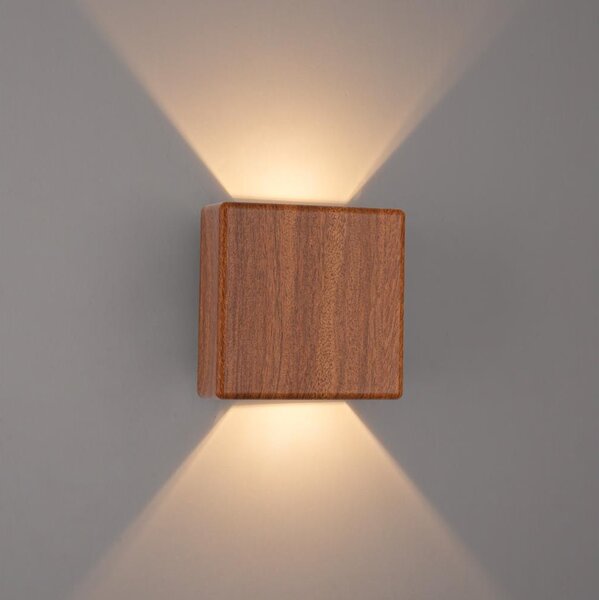 Brilagi - Applique da esterno a LED DOUBLERAY LED/6W/230V finitura effetto legno IP54
