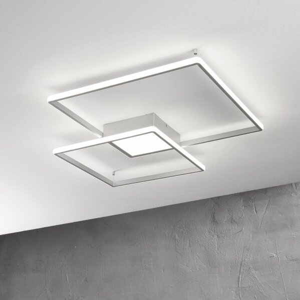 Ondaluce - Plafoniera da soffitto dimmerabile a LED DOWEL LED/46W/230V 55x55 cm, argento