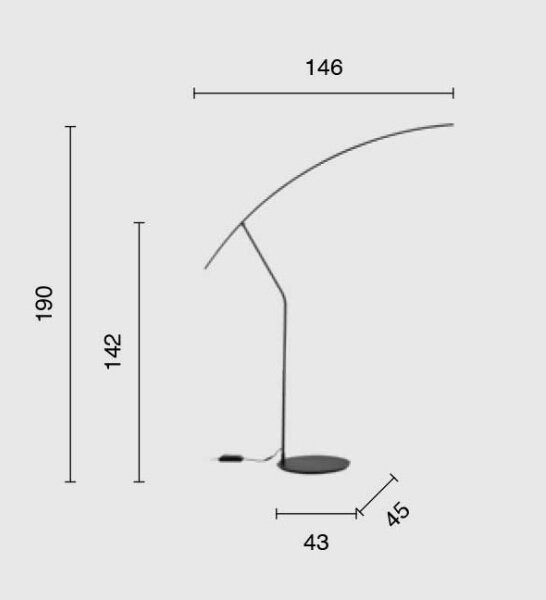 Ondaluce - Lampada da terra LED dimmerabile FOLAGA LED/30W/230V 190 cm nera