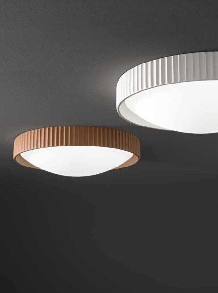 Ondaluce - Plafoniera da soffitto CONCRETE LED/20W/230V, diam. 41 cm, cemento/marrone