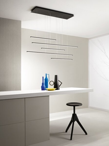 Ondaluce - Lampada a sospensione dimmerabile su cavo GENIUS LED/72W/230V nero