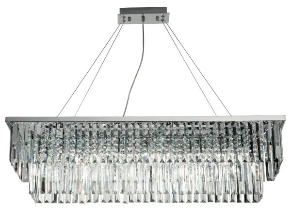 Ondaluce - Lampadario in cristallo sospeso con cavo DAIQUIRI 8xE14/10W/230V finitura cromo lucido