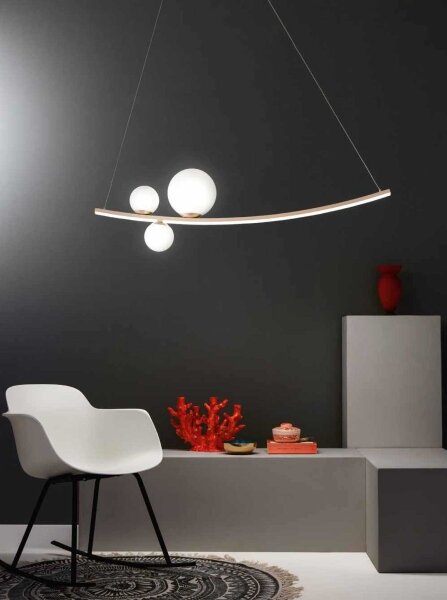 Ondaluce - Lampadario LED dimmerabile a cavo ALTALENA LED/48W/230V oro/bianco