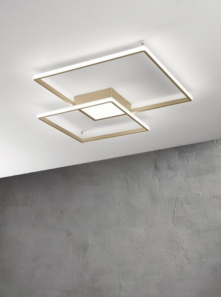 Ondaluce - Lampada da soffitto LED dimmerabile DOWEL LED/46W/230V 55x55 cm dorata