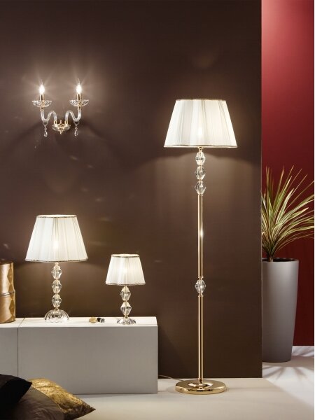 Ondaluce - Lampada da tavolo in cristallo BRIGIDA 1xE27/15W/230V crema/trasparente