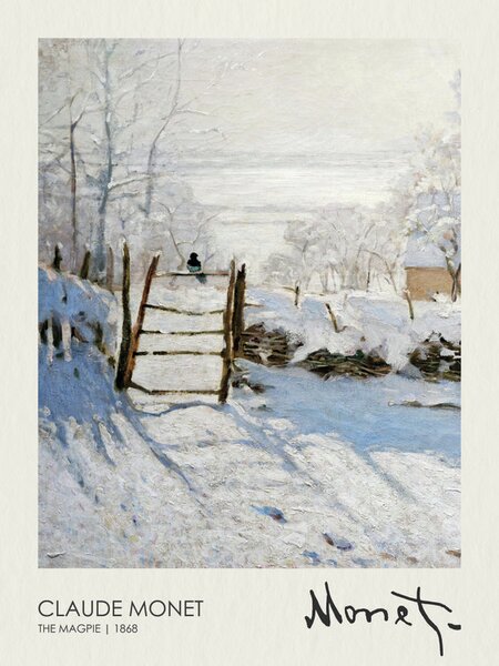 Riproduzione The Magpie 1868, Claude Monet