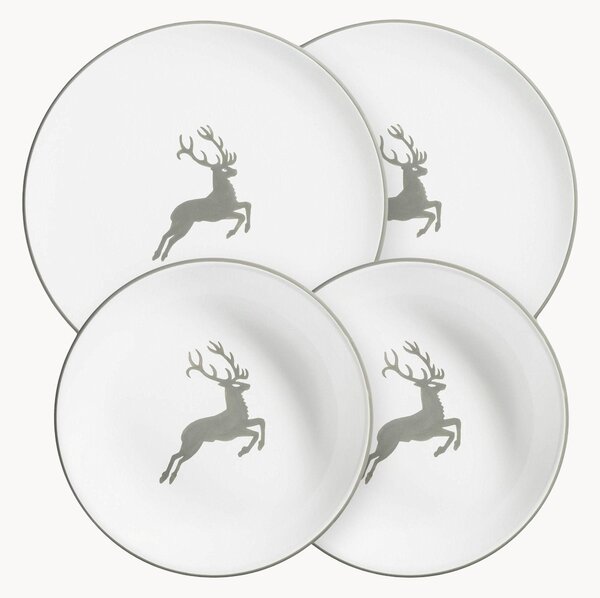 Set di 4 stoviglie fatte a mano Grauer Hirsch, 2 persone