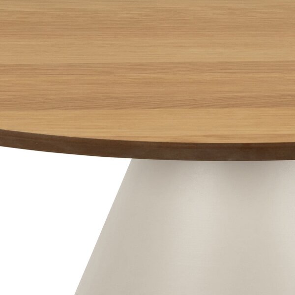 Tavolino rotondo con piano effetto rovere color crema e naturale ø 85 cm Soli - Actona