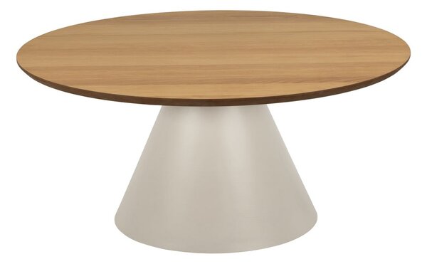 Tavolino rotondo con piano effetto rovere color crema e naturale ø 85 cm Soli - Actona