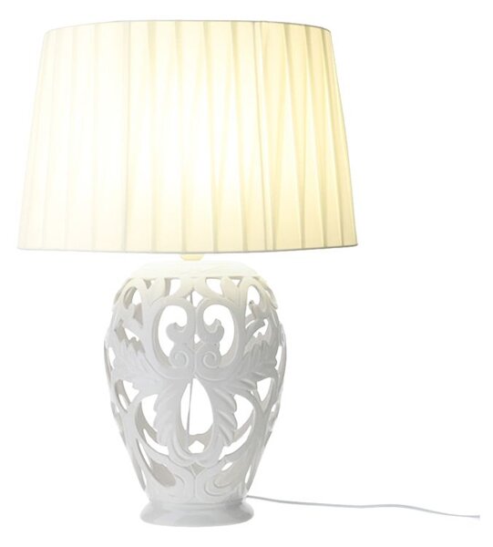 Lampada Barocca Ovale Porcellana Traforata 38cm Hervit