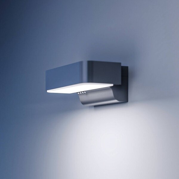 STEINEL Applique da esterno a LED L 800 SC, sensore, argento SC, Alluminio / Grigio / Zincato, Alluminio, Moderno
