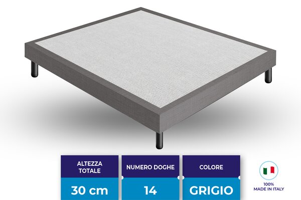 Letto Sommier con rivestimento in tessuto sfoderabile 80x190 - Singolo Grigio