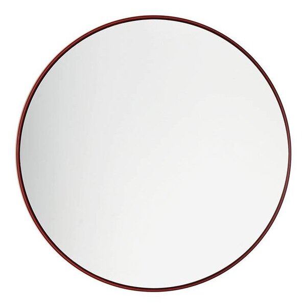 Specchio tonda rosso merlot moderna in metallo L'Oca Nera