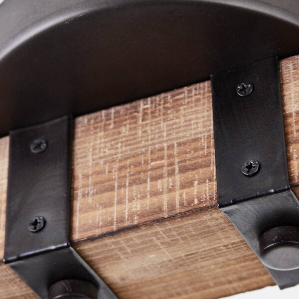 Brilliant Faretto da soffitto Decca, lunghezza 78 cm, nero/legno, a 4 luci. dimmerabile, Legno scuro, Soggiorno / Sala da pranzo, Legno, Vintage, Faretto