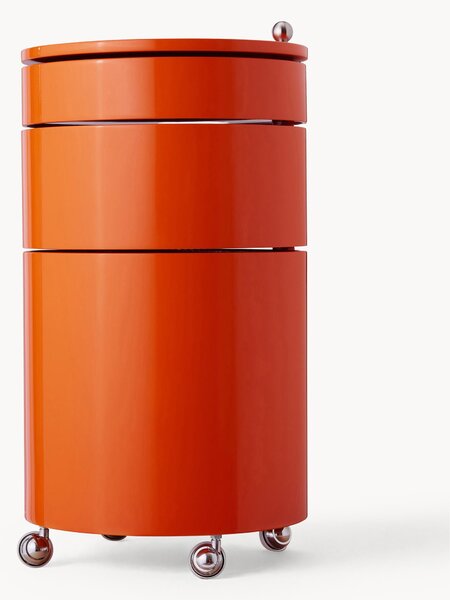 Contenitore a rotelle tondo Barboy, design Verner Panton