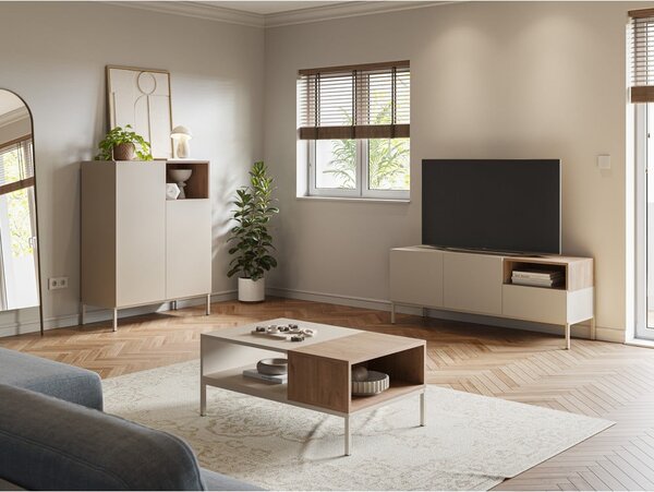 Mobile TV color crema 140x55 cm Cailin - Marckeric