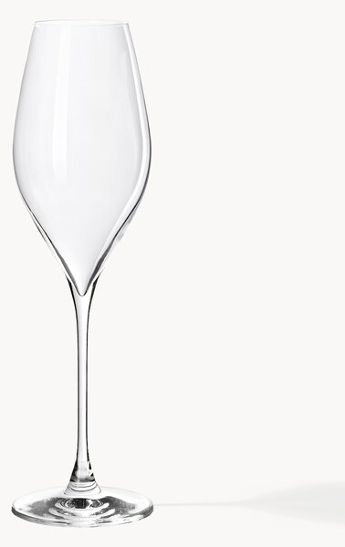 Set di 4 flute da champagne in cristallo Silvio