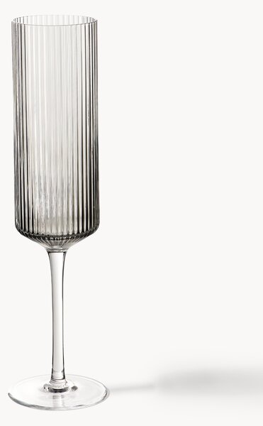 Set di 2 flute da champagne in vetro soffiato Ripple