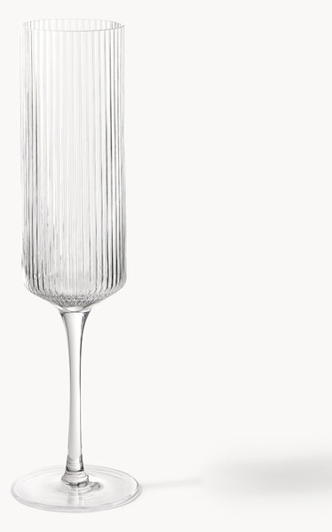 Set di 2 flute da champagne in vetro soffiato Ripple