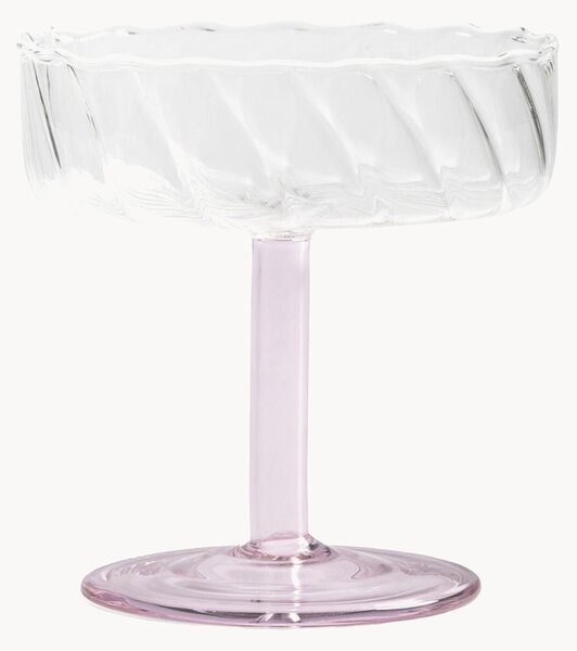 Coppe da champagne in vetro borosilicato fatte a mano Twirl 2 pz