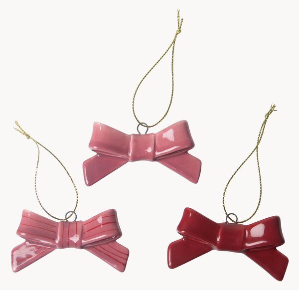 Set di 3 addobbi per albero di Natale Bow