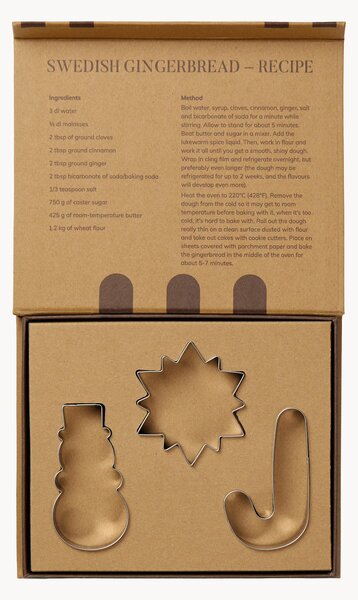 Set di 3 tagliabiscotti in acciaio inossidabile Classic