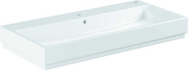 Lavabo Grohe CUBE KERAMIK 1 foro per rubinetto, con sfioratore 100 cm, 1010 x 490 mm PureGuard/bianco alpino