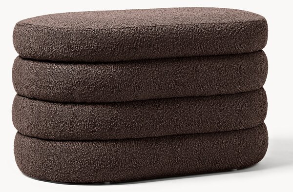 Panca piccola imbottita in bouclé con vano contenitore Alto