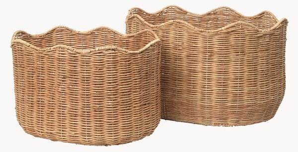 Set di 2 cesti in rattan fatti a mano Lola