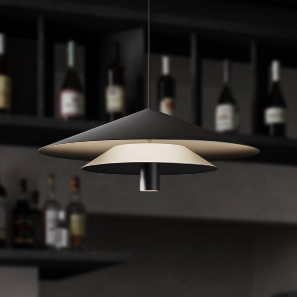 Karman Lampada a sospensione ASSO, Nero, Soggiorno / Sala da pranzo, Alluminio, Design, Lampada a sospensione