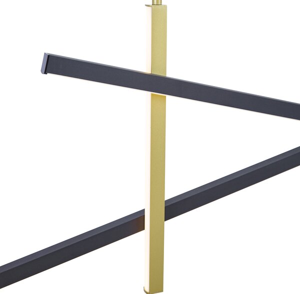 Lampada a sospensione di design X nera con oro con LED dimmerabile a 3 livelli - Joy