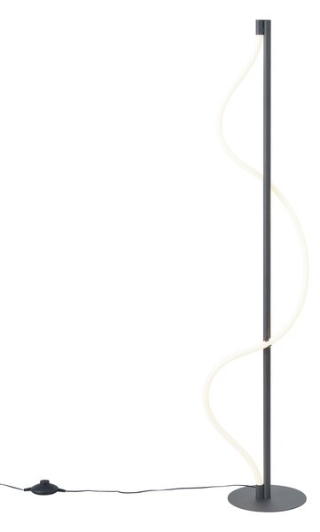 Lampada da terra moderna nera con LED dimmerabile a 3 livelli - Twirl