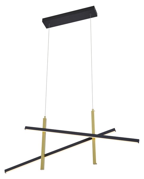 Lampada a sospensione di design X nera con oro con LED dimmerabile a 3 livelli - Joy