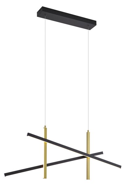 Lampada a sospensione di design X nera con oro con LED dimmerabile a 3 livelli - Joy