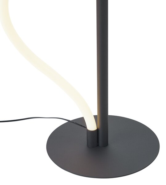 Lampada da terra moderna nera con LED dimmerabile a 3 livelli - Twirl