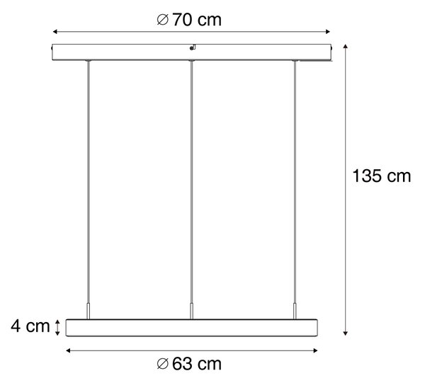 Lampada a sospensione di design bronzo scuro dimmerabile a 3 livelli - Titmus