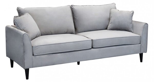 Divano 3 Posti Chandler 196x81x89 h cm in Velluto Tortora