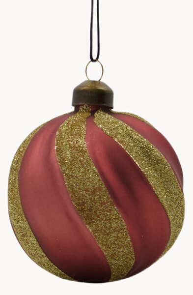Set di 4 palline di Natale fatte a mano Swirl