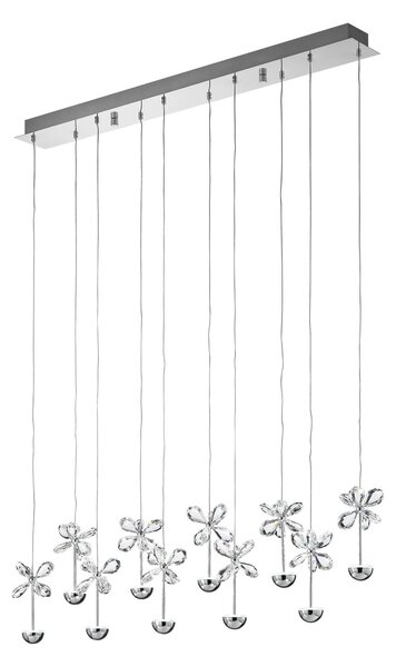 Lampada a sospensione Stars of Light, Pianopoli, dimmerabile, Metallizzato, Sala da pranzo, Acciaio inossidabile, Design
