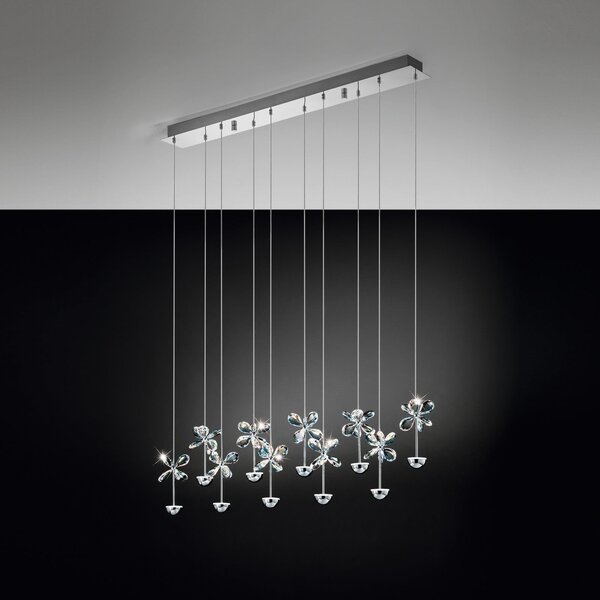 Lampada a sospensione Stars of Light, Pianopoli, dimmerabile, Metallizzato, Sala da pranzo, Acciaio inossidabile, Design